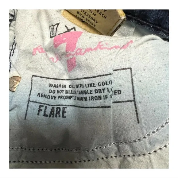 7 for All Mankind Women Jeans Low Rise Medium Wash Pockets Flare Blue 29 - Picture 7 of 9